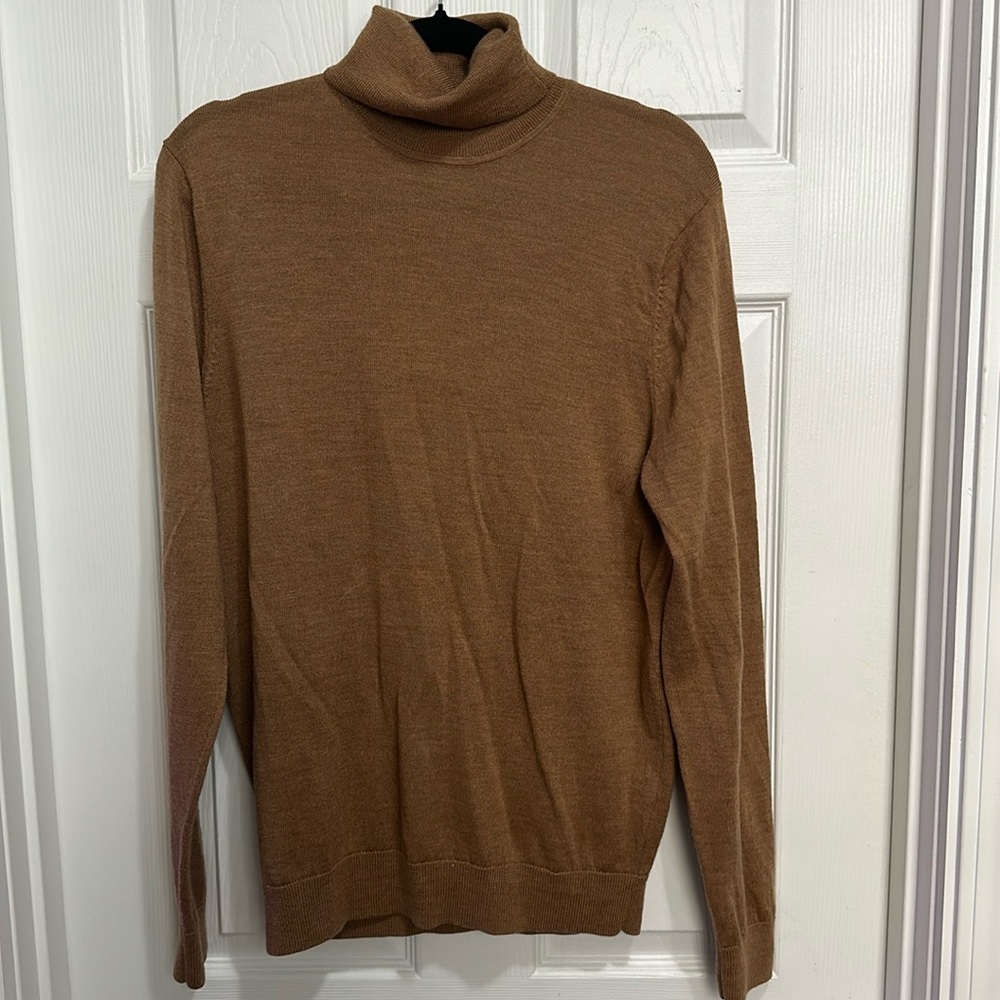 Nordstrom Camel Merino Wool Turtleneck Sweater